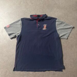 Vintage Harley-Davidson Blue and Gray Polo Shirt with Classic Design Size XL